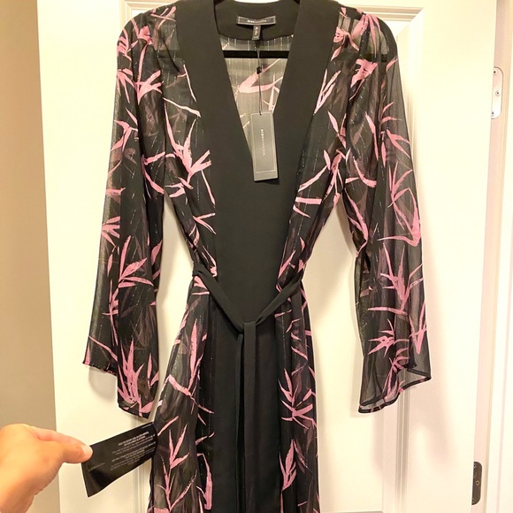 NEW w tags BCBGMAXAZRIA lilac print robe  dress - Picture 2 of 11